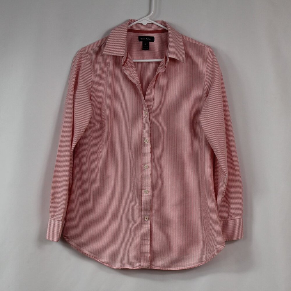 Steve & Barry Pink & White Preppy Striped Button-up Size‎ L